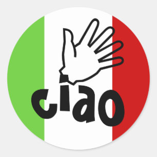 Stickers ciao mit// hand wave Letter Umschlag Aufk