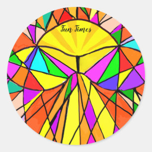 Stickers Circulaire Temps amusants Multicolores le