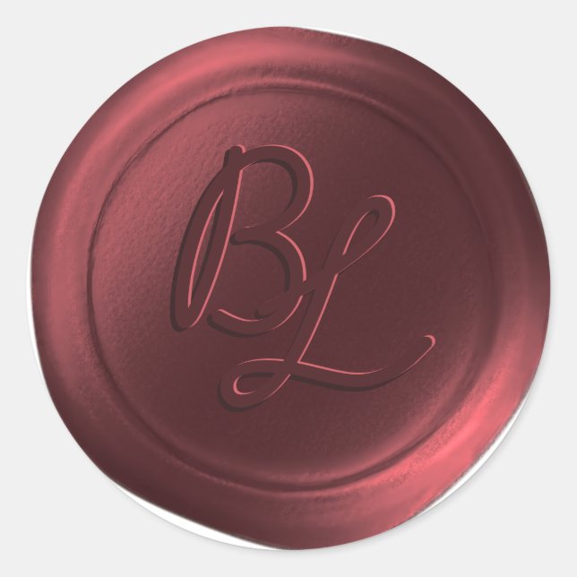 Stickers cire de canneberge 2 lettres Monogramme (Devant)