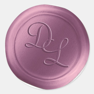 Stickers cire Lilac Purple 2 Lettre Monogramme