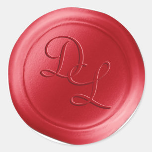 Stickers cire Monogramme 2 lettres poivron chaud