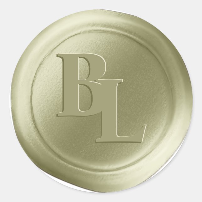 Stickers cire or ambre double monogramme (Devant)