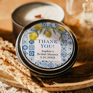 Stickers Citron Méditerranée Carrelage Bleu