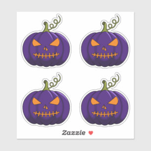 Stickers Citrouille 4PC - Halloween Jack-o'Lantern
