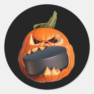 Stickers Citrouille de hockey de Halloween