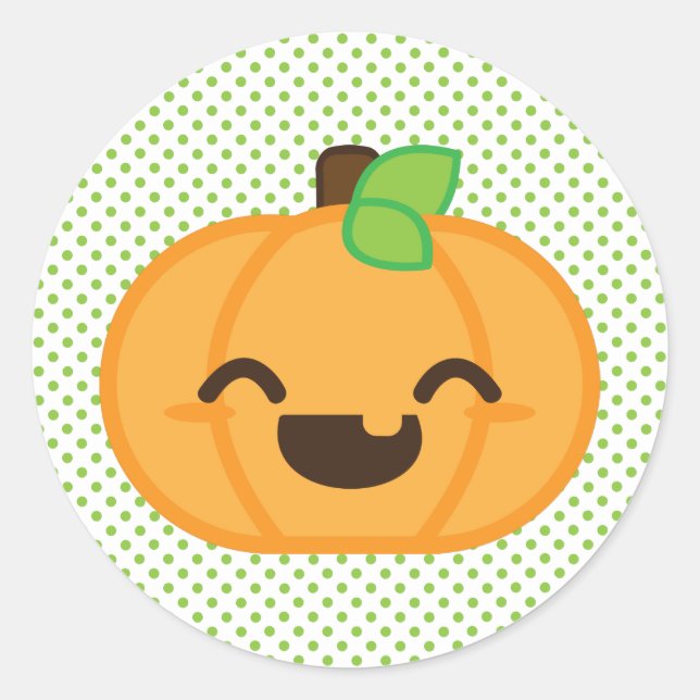 Stickers Citrouille Kawaii Jack-o'-lantern (Devant)