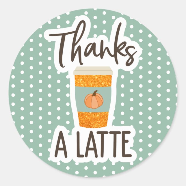 Stickers Citrouille Latte Merci (Devant)