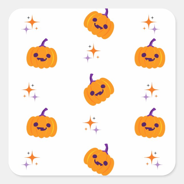 stickers citrouille orange d'Halloween (Devant)