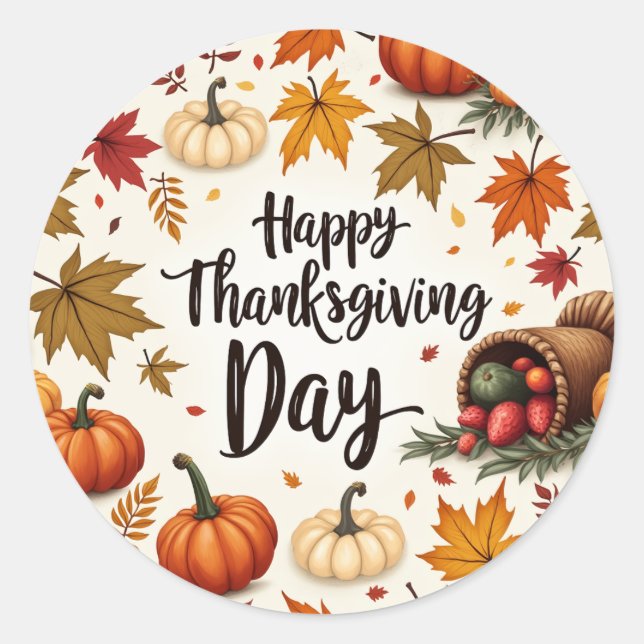 Stickers Classic de bon thanksgiving Day (Devant)