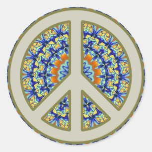 Stickers Classic rond Signal de Paix