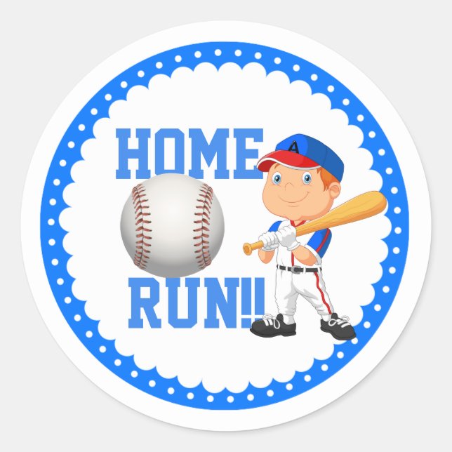 Stickers Classic Round de baseball à domicile (Devant)