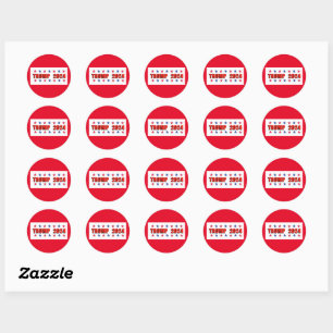 Stickers Classic Round Trump 2024 Stars