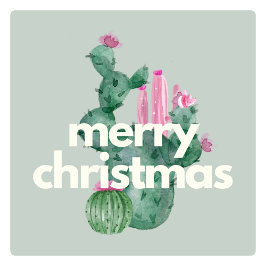 Stickers Classique de Noël Simple Cactus Moderne