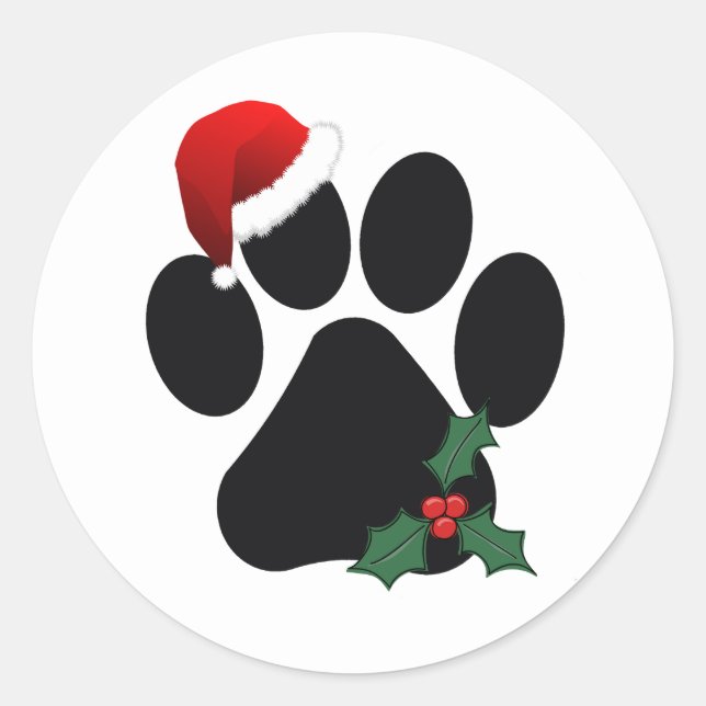 Stickers classiques de Noël Empreinte de patte pèr (Devant)