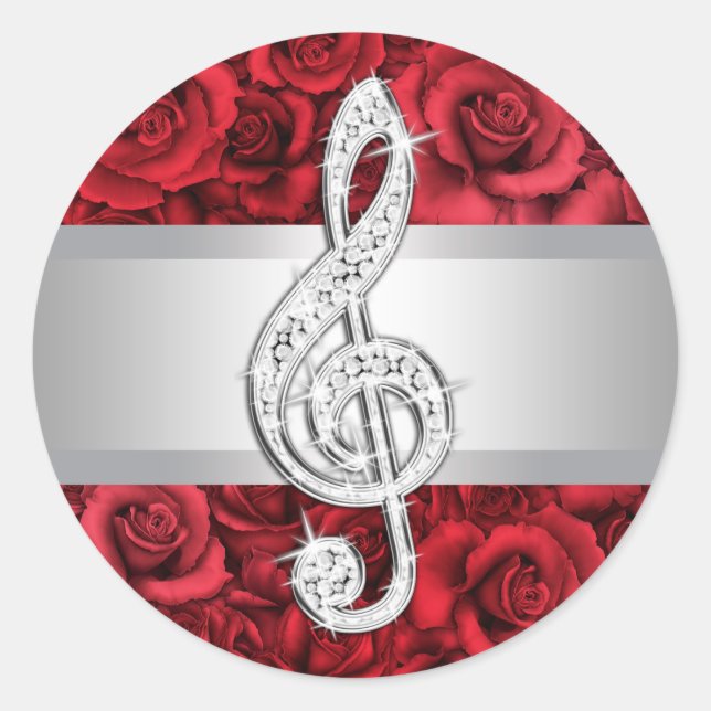Stickers Clé Argent Rouge Rose Argent élégant (Devant)