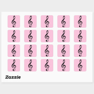 Stickers Clé de Musique Rose