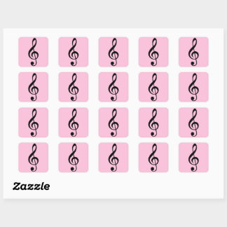 Stickers Clé de Musique Rose