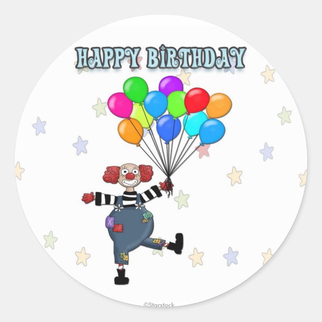 Stickers Clown d'anniversaire (Devant)