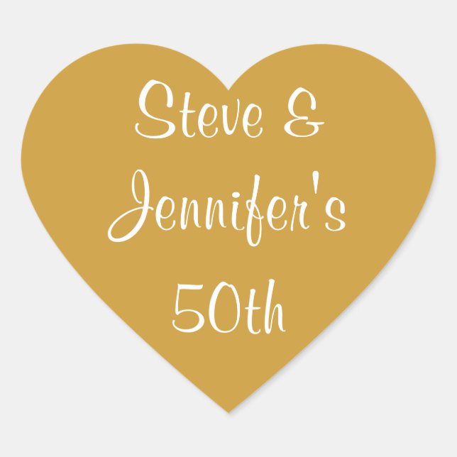 Stickers Coeur 50e Anniversaire d'or Mariage 50 (Devant)
