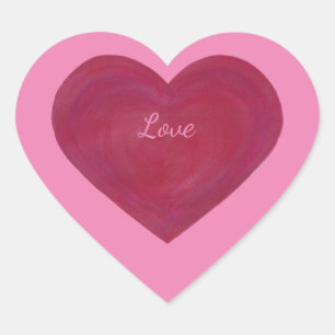 Stickers Coeur à look rouge et rose