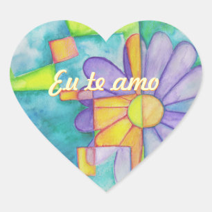 Stickers Coeur Aquarelle Daisy