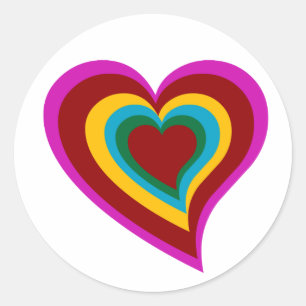 Stickers Coeur arc-en-ciel