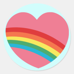 Stickers Coeur arc-en-ciel des années 80