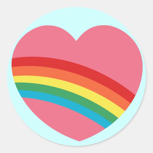 Stickers Coeur arc-en-ciel des années 80 (Devant)