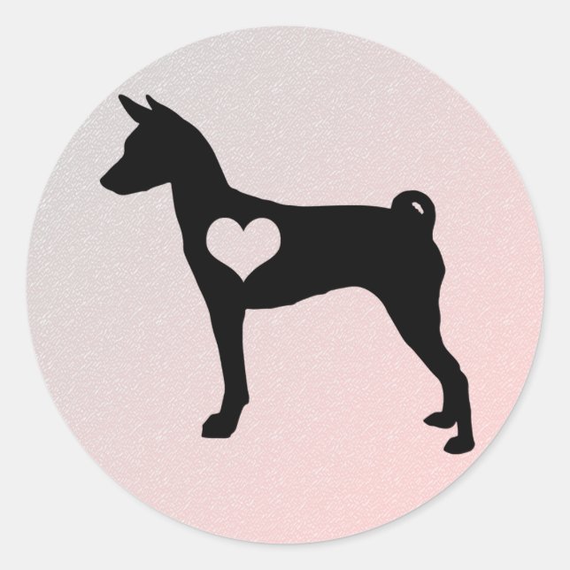 Stickers Coeur Basenji (Devant)