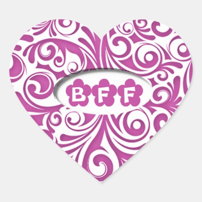 Stickers Coeur BFF rose (Devant)