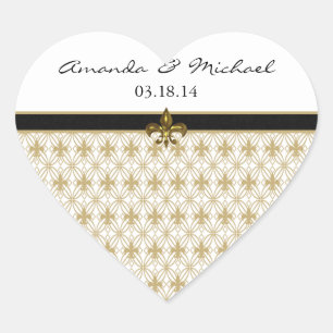 Stickers Coeur Black Gold Fleur de Lis