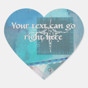 Stickers Coeur bleu et argent