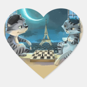 Stickers Coeur Classique Paris de nuit