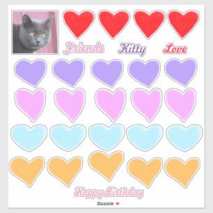 Stickers Coeur d'anniversaire amusant