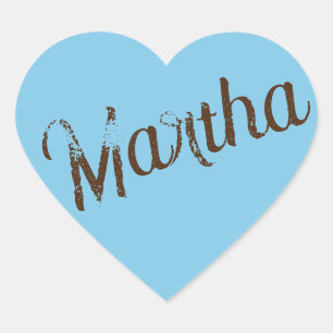Stickers Coeur de nom ancien (Sky Blue & Copper)