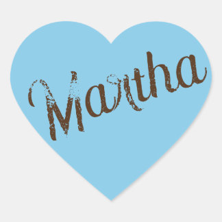Stickers Coeur de nom ancien (Sky Blue & Copper)
