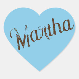 Stickers Coeur de nom ancien (Sky Blue & Copper)