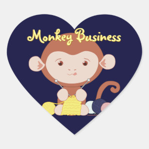 Stickers Coeur de singe tricot