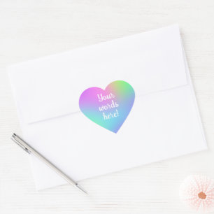 Stickers Coeur dégradé arc-en-ciel personnalisés