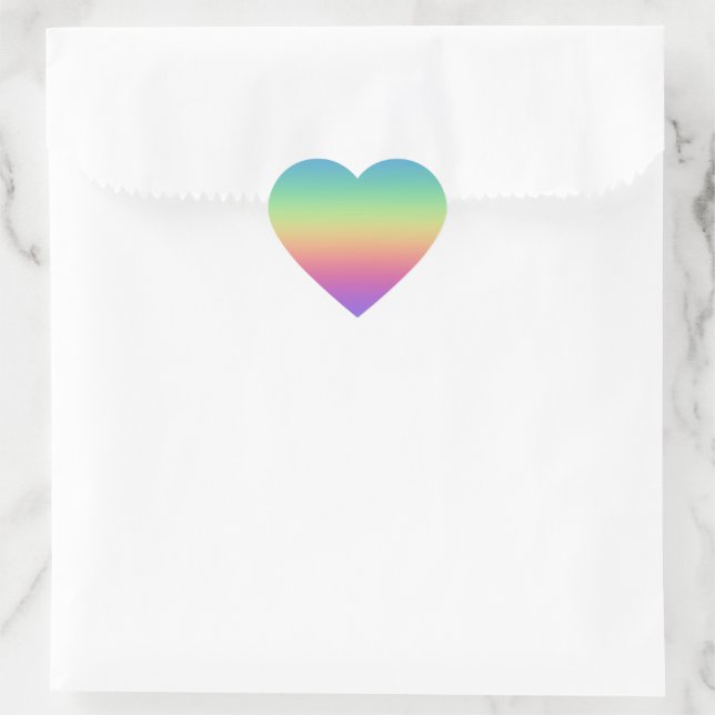Stickers Coeur Dégradé Profond Arc-En-Ciel (Sac)