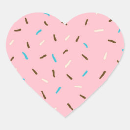 Stickers Coeur doux arrosé (rose fraise)