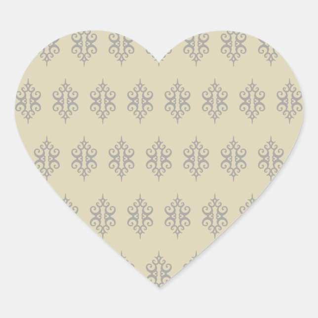 Stickers Coeur en dentelle de crème (Devant)