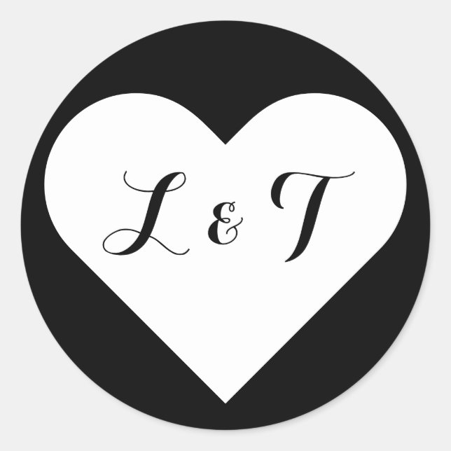 Stickers Coeur et Blanc Monogramme Chic (Devant)