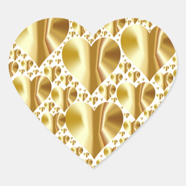 Stickers Coeur Gold Faux Foil (Devant)