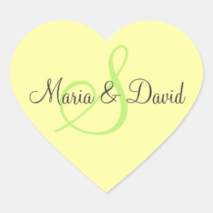 Stickers Coeur Jaune Monogramme S   Sceau d'envelo