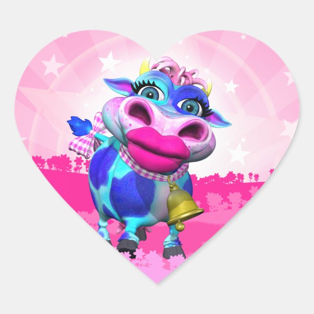 Stickers Coeur Kissy Moo (Devant)