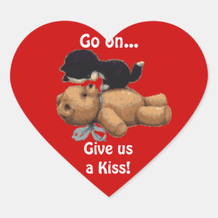 Stickers Coeur Kitchten & Teddy Bear Kissing Fun