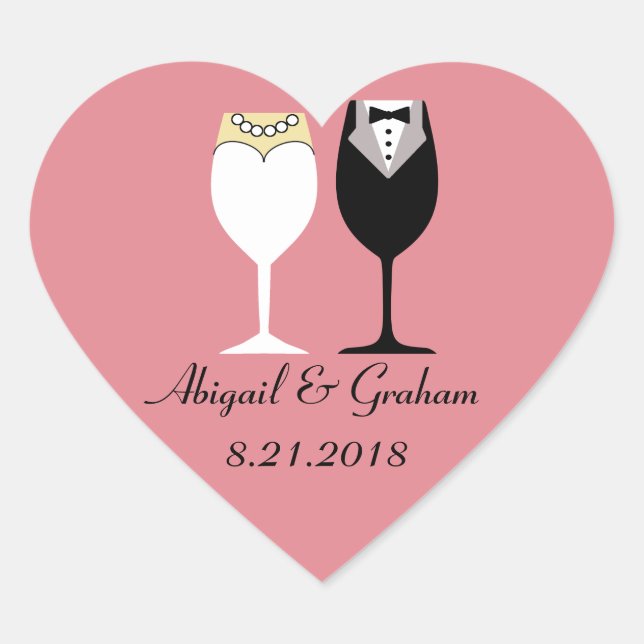 Stickers Coeur mariage (Devant)