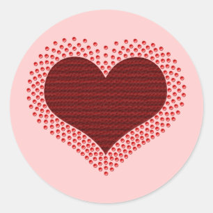 Stickers Coeur métallique, Rouge