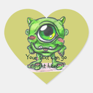 Stickers Coeur Monster Vert
